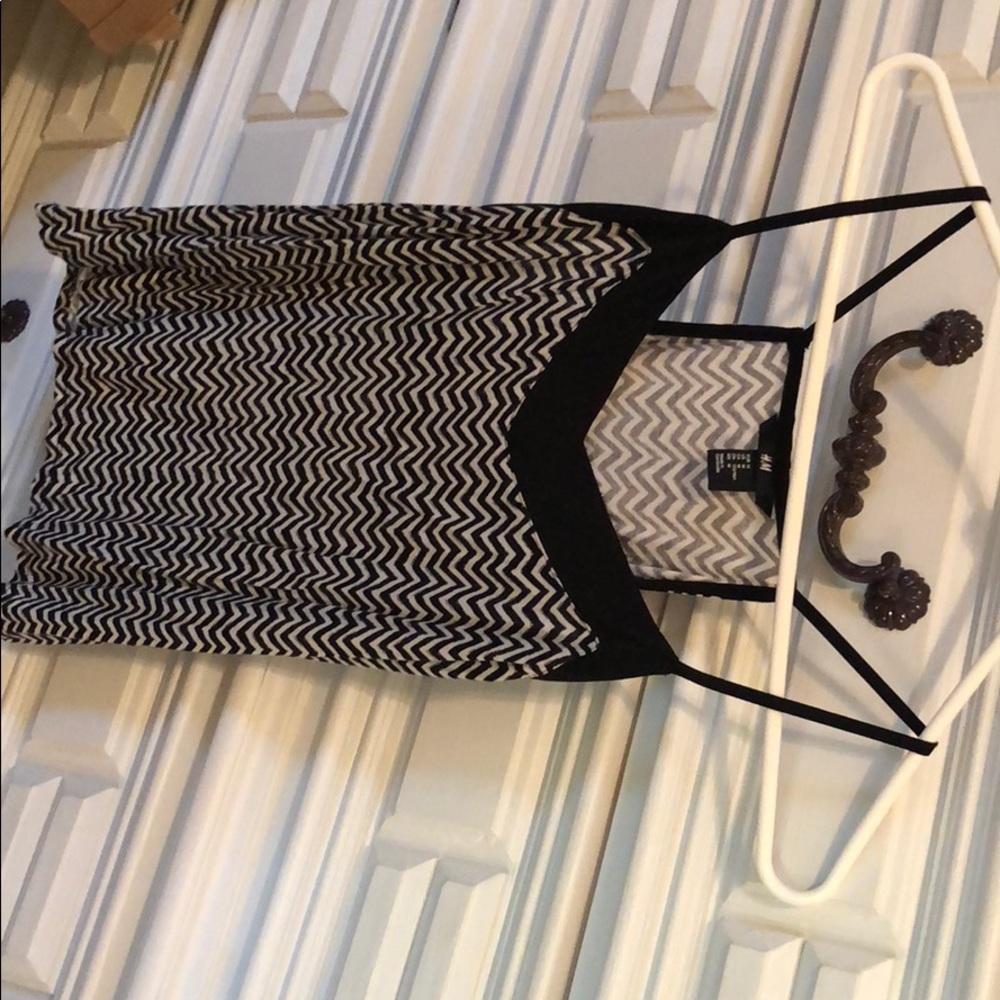 Black and white striped tank